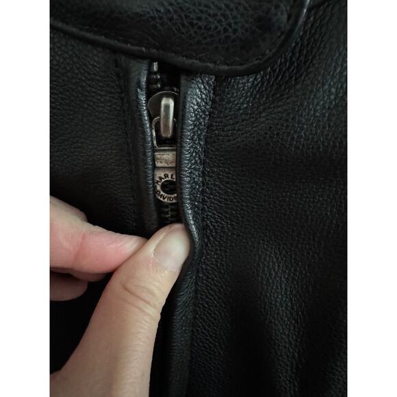 Vintage Harley Davidson Racing Leather Jacket Women’s Size Medium Motorcycle EUC - Picture 8 of 12